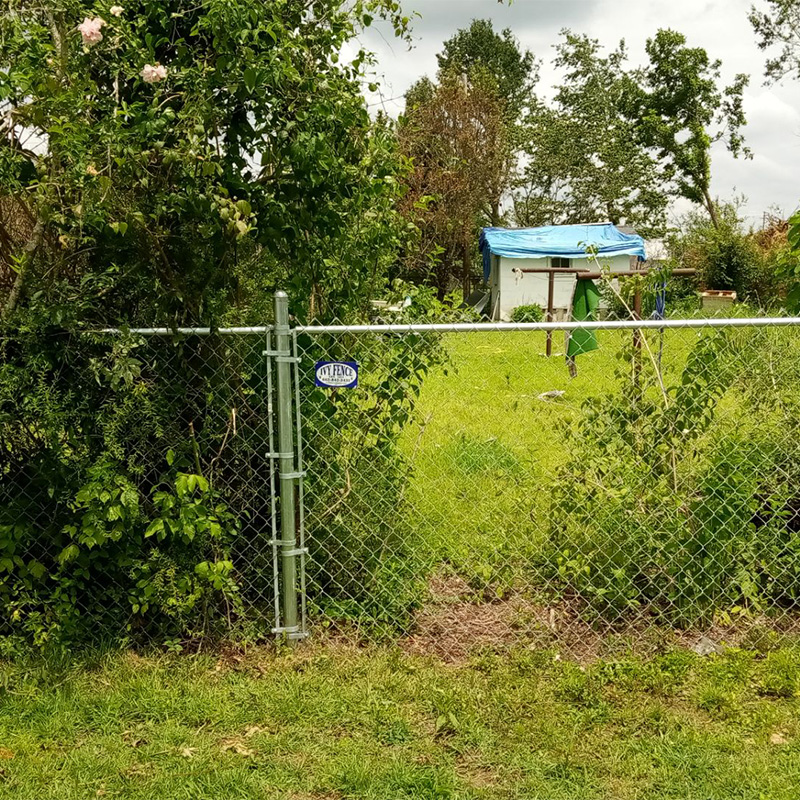 chain link fence at rural property